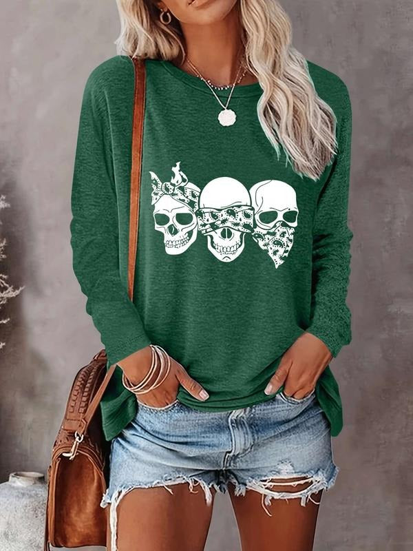 Halloween Women's Casual Letter Print Long Sleeve T-Shirt, Comfortable Fabric, Available in 9 Colors, Fitted Style for...