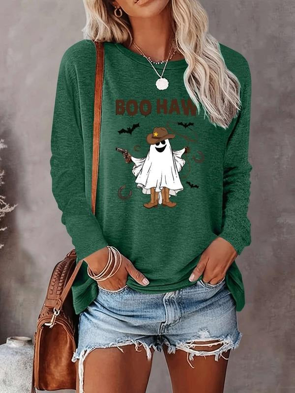 Halloween Women's Casual Letter Print Long Sleeve T-Shirt, Comfortable Fabric, Available in 9 Colors, Fitted Style for...