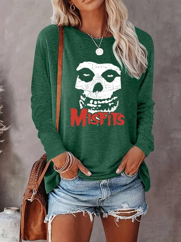Halloween Women's Casual Letter Print Long Sleeve T-Shirt, Comfortable Fabric, Available in 9 Colors, Fitted Style for...
