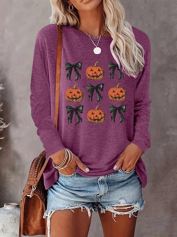 Halloween Women's Casual Letter Print Long Sleeve T-Shirt, Comfortable Fabric, Available in 9 Colors, Fitted Style for...