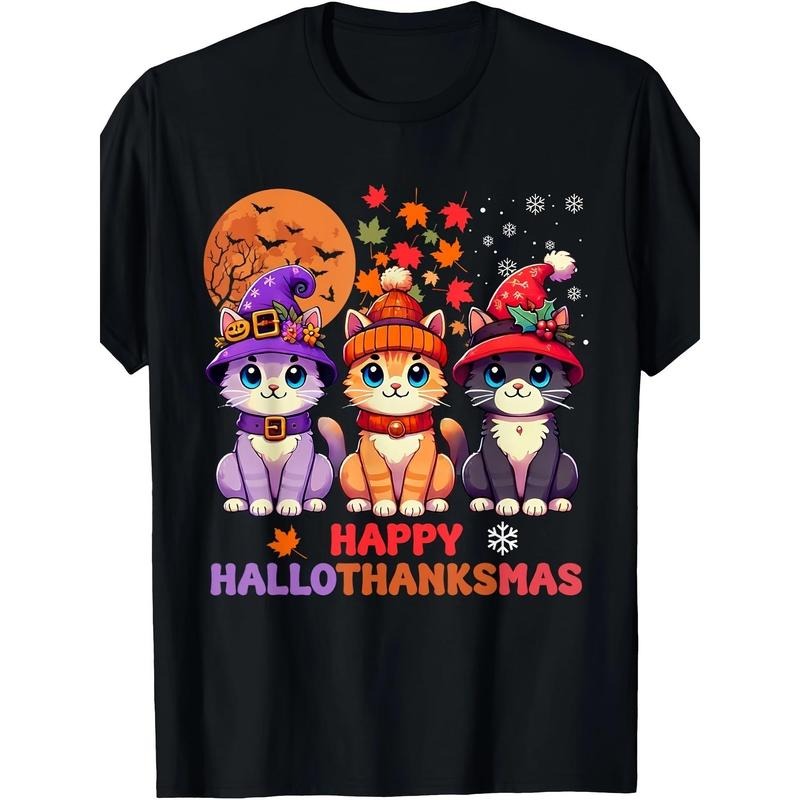 Halloween, Thanksgiving, Christmas, Joy Hall, Christmas Cat T-shirt Made in USA Hoodie Sweatshirt | PrintMintTees.com