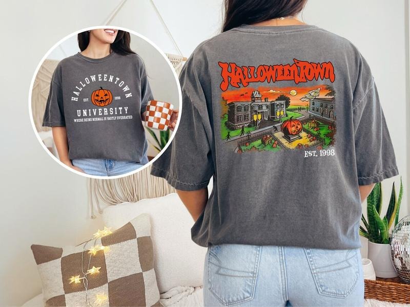 Halloweentown Est 1998 Back and Front Sweatshirt, Halloween University Tee, Spooky Shirt Hoodie | PrintMintTees.com