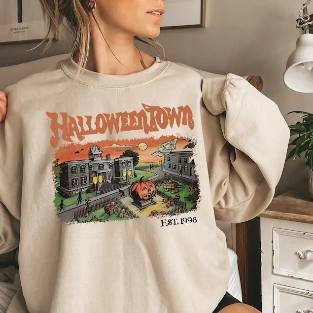 Halloweentown Est 1998 Sweatshirt Halloween Town, Halloween Fall Sweatshirt Shirt Hoodie | PrintMintTees.com
