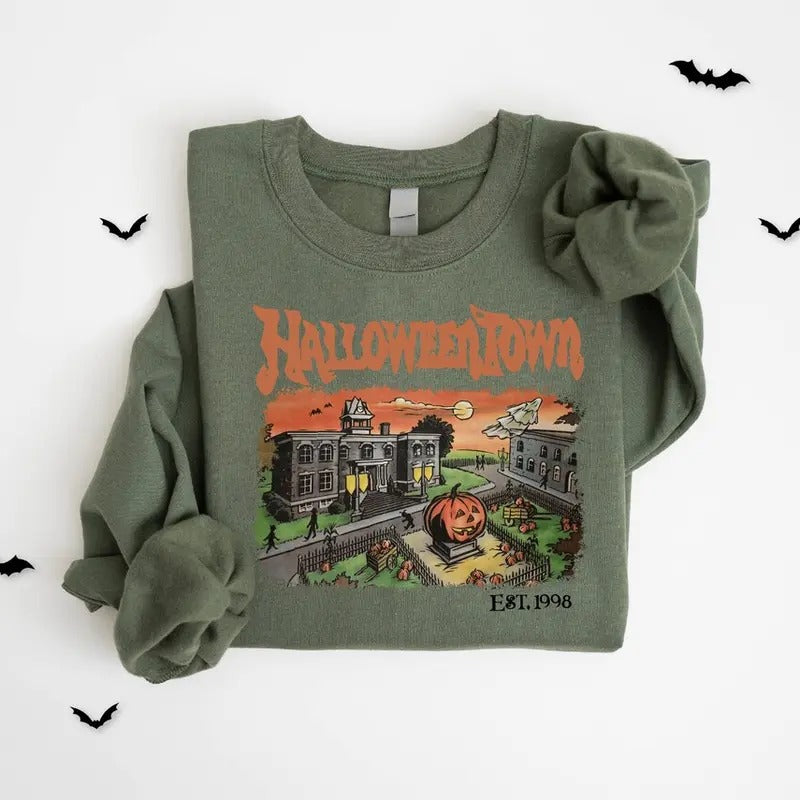 Halloweentown Est 1998 Sweatshirt, Halloweentown University, Retro Halloweentown Sweatshirt, Fall Sweatshirt Cotton...