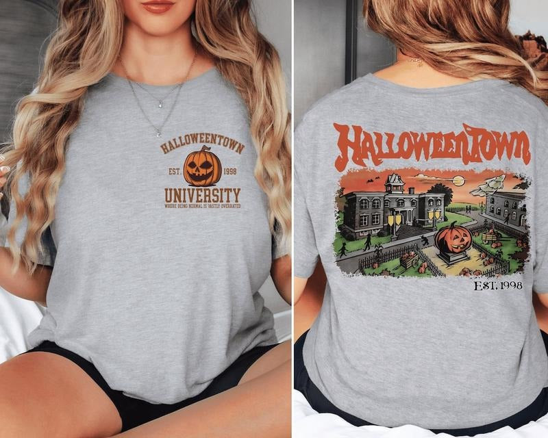 Halloweentown University Halloween Fall Shirt, Halloweentown Est 1998 Back and Front Sweatshirt Hoodie | PrintMintTees.com