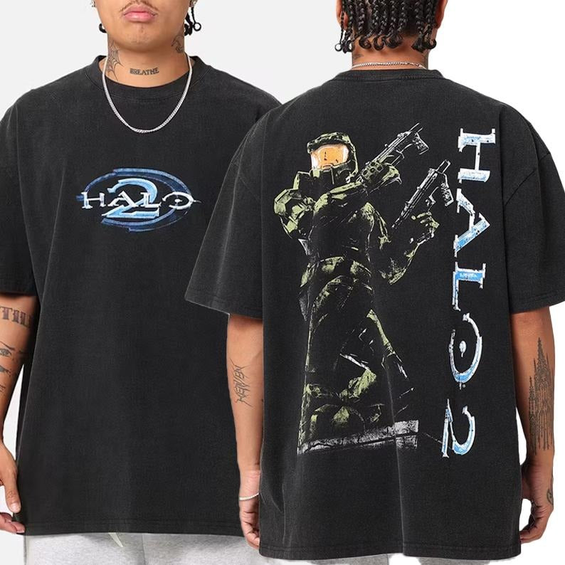 Halo Halo 2 Vintage T-Shirt, graphic vintage tee, unisex tee, video game lovers, gift for fans, crewneck menswear...