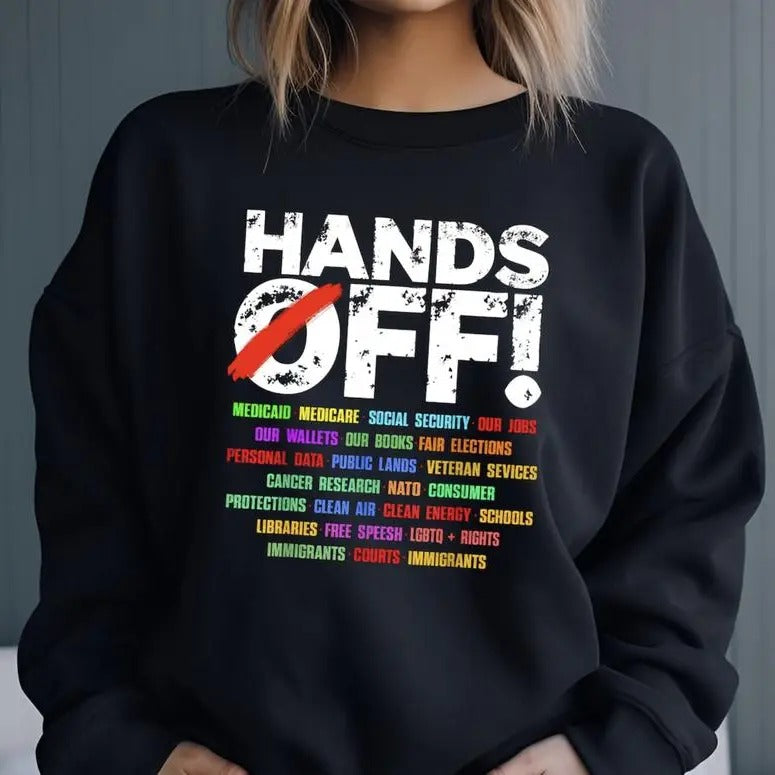 Hands Off Protest Shirt Political Hands Off Protest Hands Off Medicaid Medicare Social Security Menswear Womenswear Top T-Shirts, Hoodie, Sweatshirt