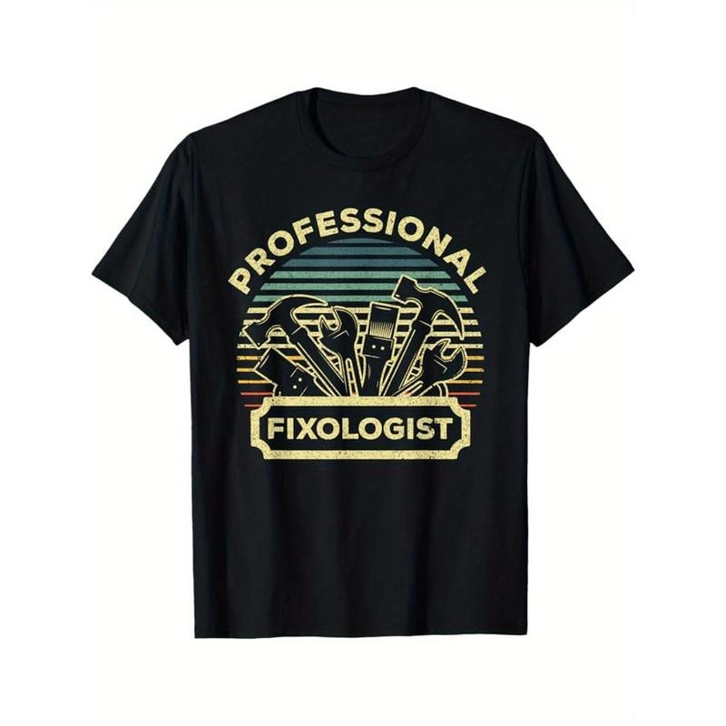 Handyman For Men Dad Fixologist Carpenter Tools T-Shirt, Black, 100% Cotton, Gift for Men Dad Friends, S-XXXL made in...