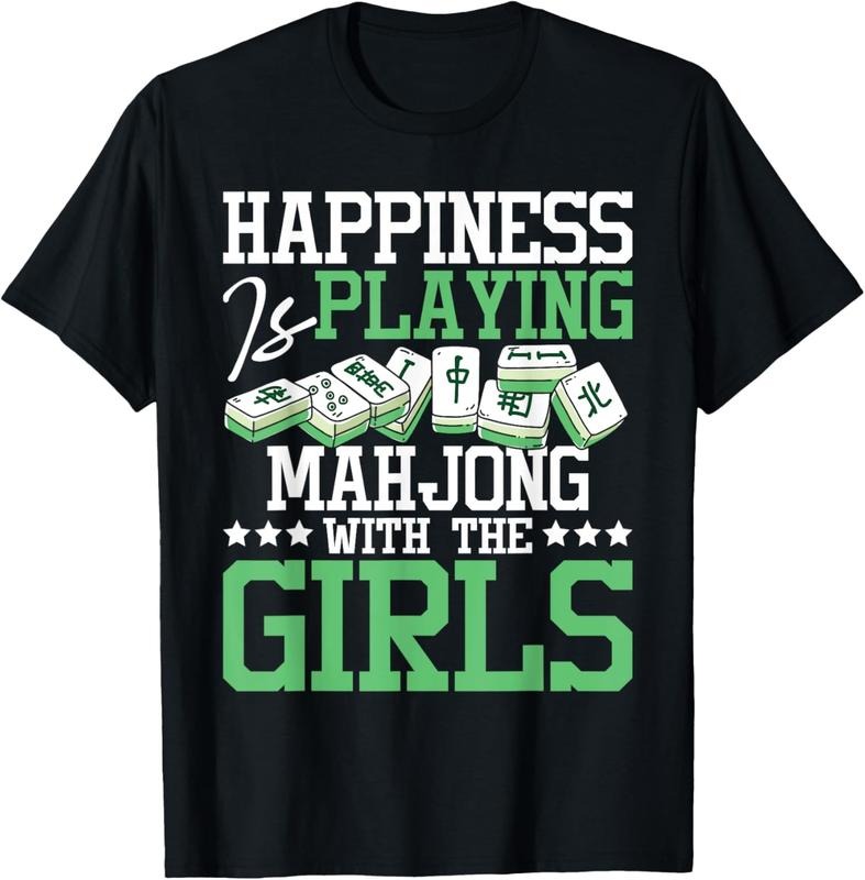 Happiness Is Playing Mahjong Casino Player Tiles Gambling T-Shirts, Hoodie, Sweatshirt