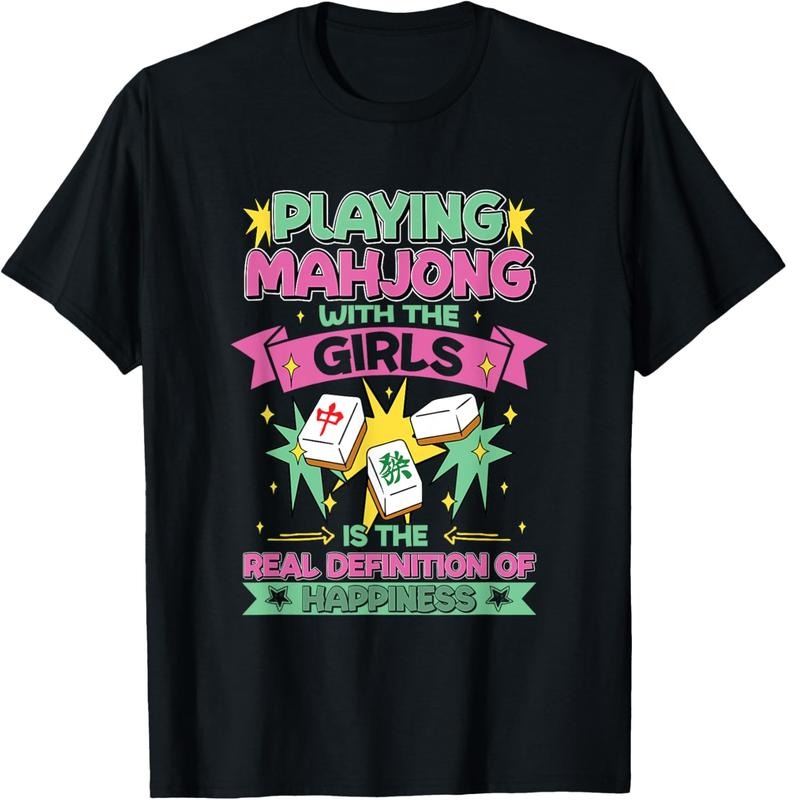 Happiness Is Playing Mahjong With The Girls Funny Mahjong T-Shirt Hoodie Sweatshirt | PrintMintTees.com