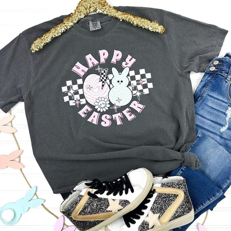 Happy Easter Groovy Comfort Colors T-Shirt Hoodie, Sweatshirt | PrintMintTees.com