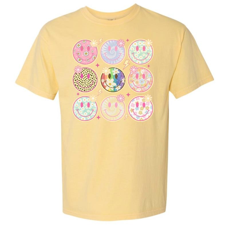 Happy Face Collage Comfort Colors T-Shirt 'NLB' Hoodie Sweatshirt | PrintMintTees.com