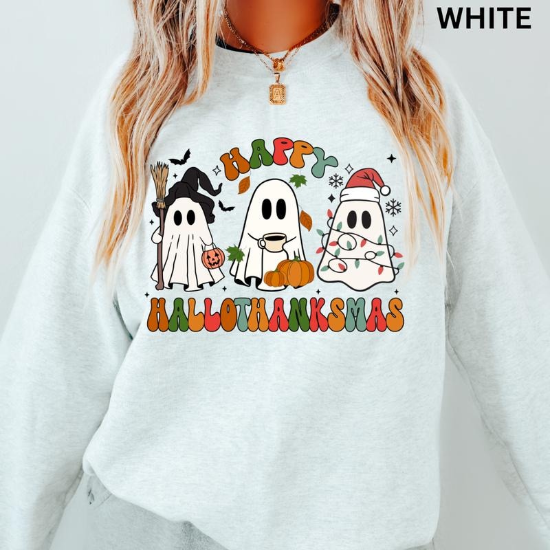 Happy Hallothanksmas Crewneck, Halloween Sweatshirt, Hallothanksmas #1 Sweatshirt, Christmas Crewneck, Thanksgiving...