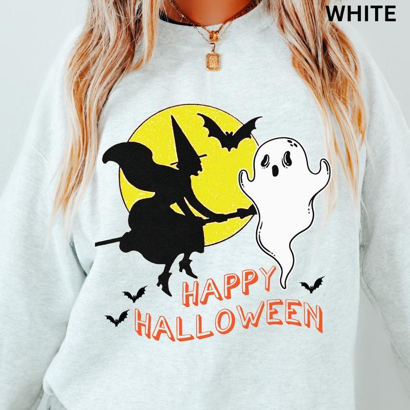 Happy Halloween Sweatshirt, Halloween Night Sweatshirt, Halloween Graphic Sweatshirt Casual Crewneck Shirt Hoodie