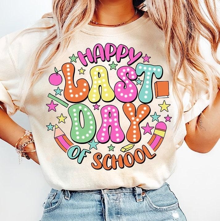 Happy Last Day Of School Shirt, Teacher Shirt, End Of School Shirt, Retro Teacher, Summer Vacation Teacher Gift Hoodie...