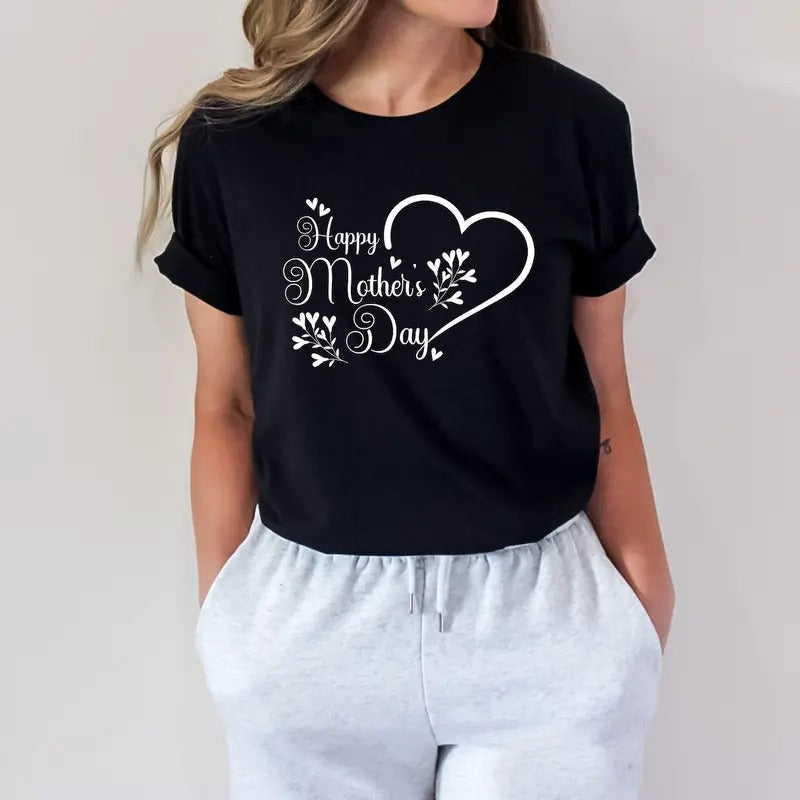 Happy Mother's Day Shirt, Happy Mother's Day Heart Shirt Hoodie Sweatshirt | PrintMintTees.com