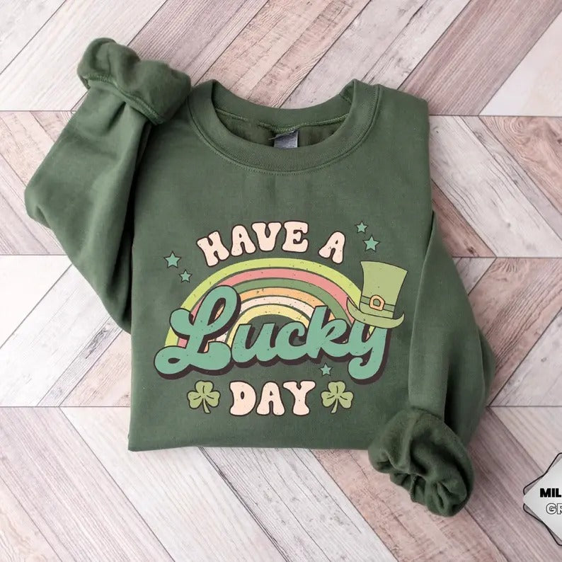 Happy Patrick's Day Shamrock Sweatshirt, Hoodie, T-Shirt | PrintMintTees.com