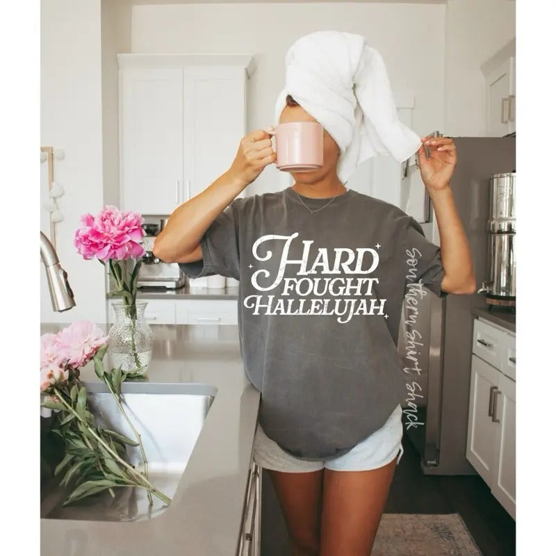 Hard fought hallelujah | pepper  comfort colors t shirt Hoodie Sweatshirt | PrintMintTees.com