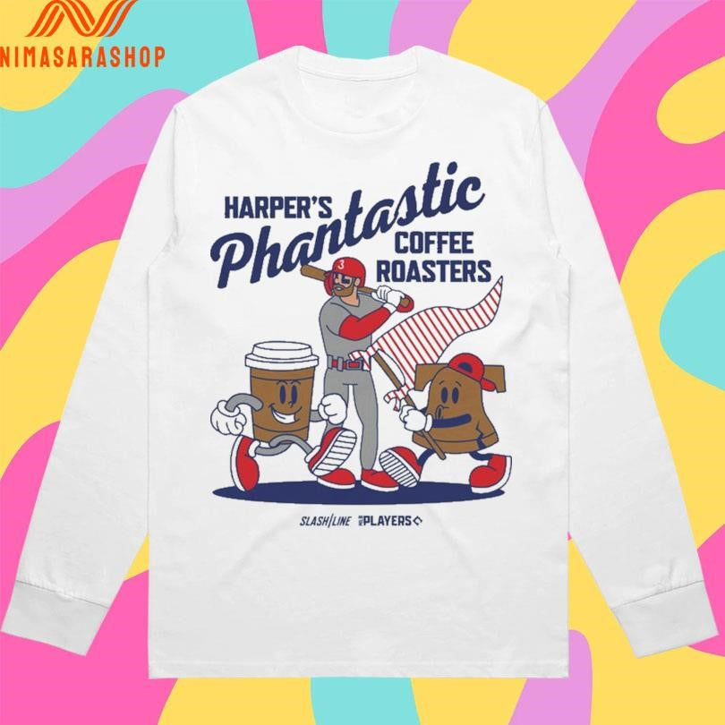 Harper’s Phantastic Coffee Roasters Philadelphia Phillies Bryce Harper Superstar Cartoon Shirts
