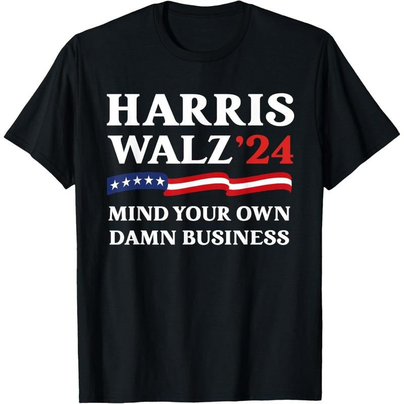 Harris Waltz 2024 Mind Your Own Damn Business Funny T-Shirt made in usa Hoodie Sweatshirt | PrintMintTees.com