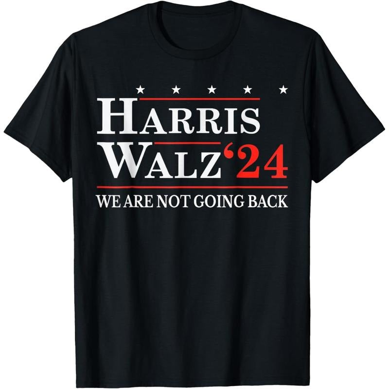 Harris Waltz We Are Not Going Back Kamala Harris 2024 T-Shirt made in usa Hoodie Sweatshirt | PrintMintTees.com