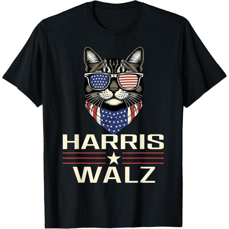Harris Walz 2024 Childless Cat Lady Democratic VP President T-Shirt made in usa Hoodie Sweatshirt | PrintMintTees.com