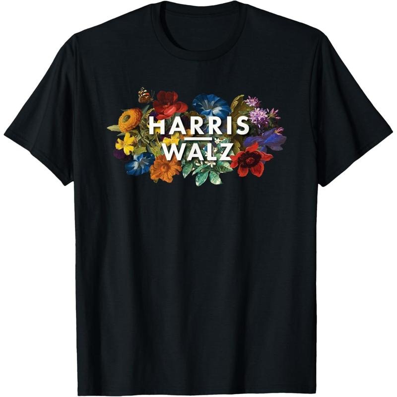 Harris Walz 2024 Floral Feminine Women Harris Waltz 2024 T-Shirt made in usa Hoodie Sweatshirt | PrintMintTees.com