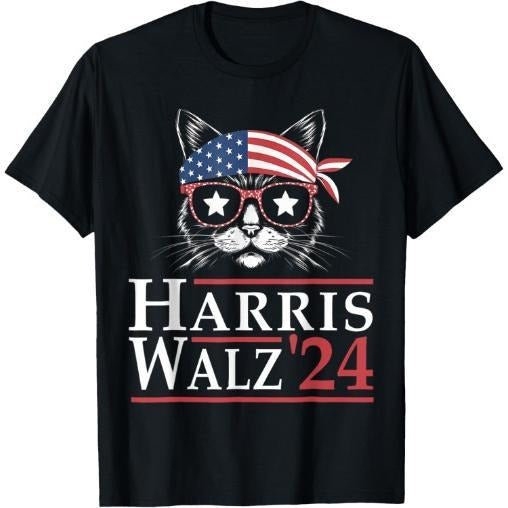 Harris Walz 2024 Funny Cat Election Kamala Harris Tim Waltz T-Shirt made in usastyle{n002}2 Hoodie Sweatshirt