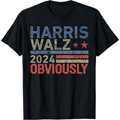 Harris Walz 2024 Obviously Kamala Harris Tim Walz Presidential Campaign T Shirt made in usa Hoodie Sweatshirt