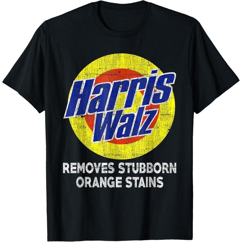 Harris Walz 2024 Removes Stubborn Orange Stains humorous T-Shirt made in usa Hoodie Sweatshirt | PrintMintTees.com