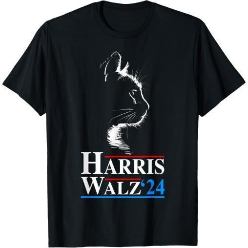Harris Walz Waltz 2024 President Election Funny Cat Ladies T-Shirt made in usa Hoodie Sweatshirt | PrintMintTees.com