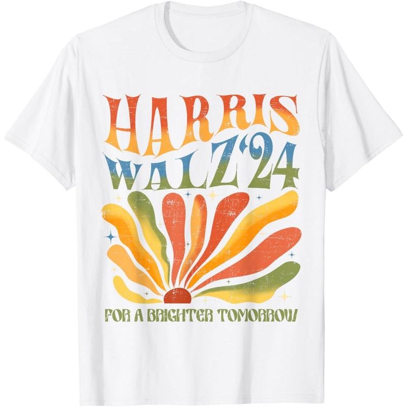 Harris Walz for A Brighter Tomorrow Kamala Harris Walz 2024 T-Shirt made in usa Hoodie Sweatshirt | PrintMintTees.com