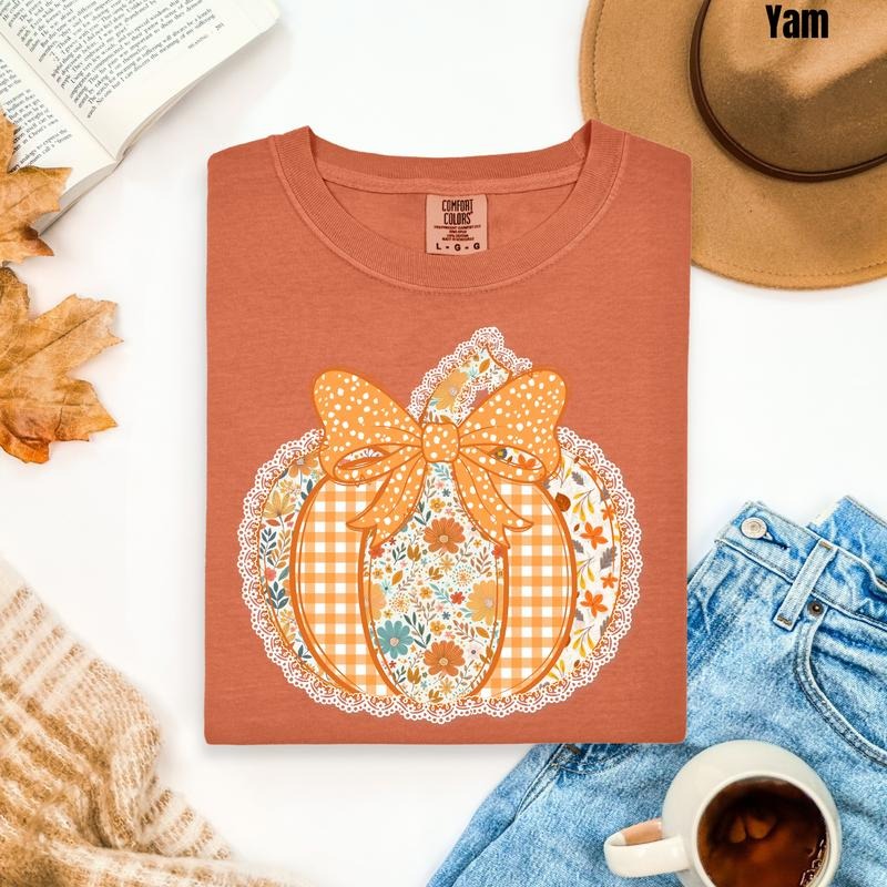 Harvest Floral Pumpkin Comfort Colors T-Shirt 'NLB' Hoodie, Sweatshirt | PrintMintTees.com