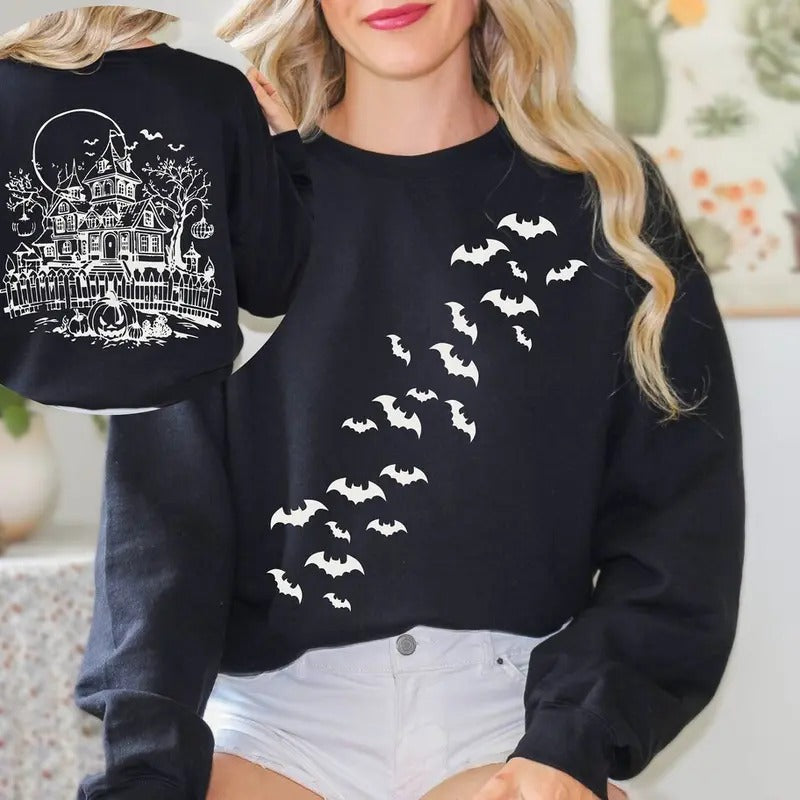 Haunted House Halloween Sweatshirt, Scary Halloween Hoodie, Halloween Party Sweatshirt, Spooky Season Sweatshirt Shirt