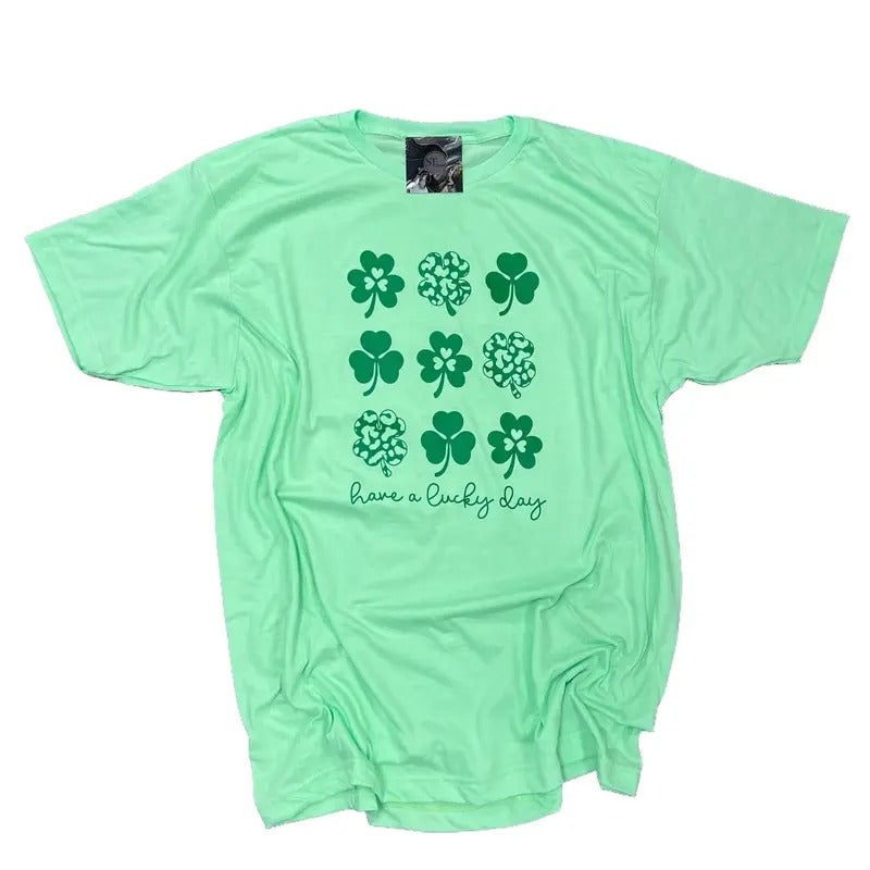 Have a Lucky Day St. Patty's Day Mint Green Graphic tshirt womenswear cute shirts Hoodie Sweatshirt | PrintMintTees.com