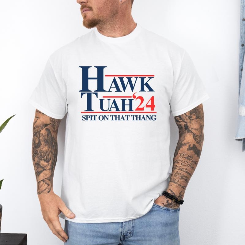 Hawk Tuah 2024 Shirt, Funny Hawk Tuah Shirt, Huak Tua Tee, Funny Men's Gift, Men's Bachelor Party Shirts, Funny Boyfriend...