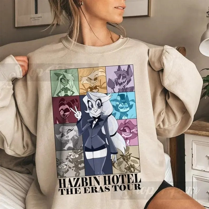 Hazbin Hotel The Eras Tour Crewneck Sweatshirt Shirt Hoodie | PrintMintTees.com