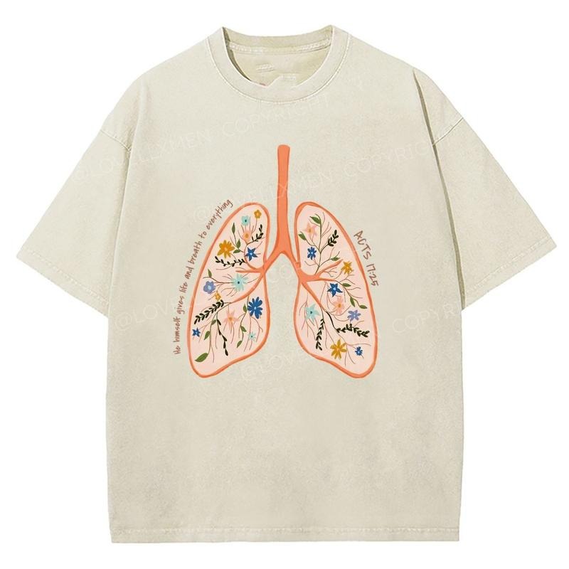 He Himself Gives Life And Breath To Everything Unixes Washed T-Shirt, Christian Jesus  t shirts, Vintage 90s Graphic Tee...