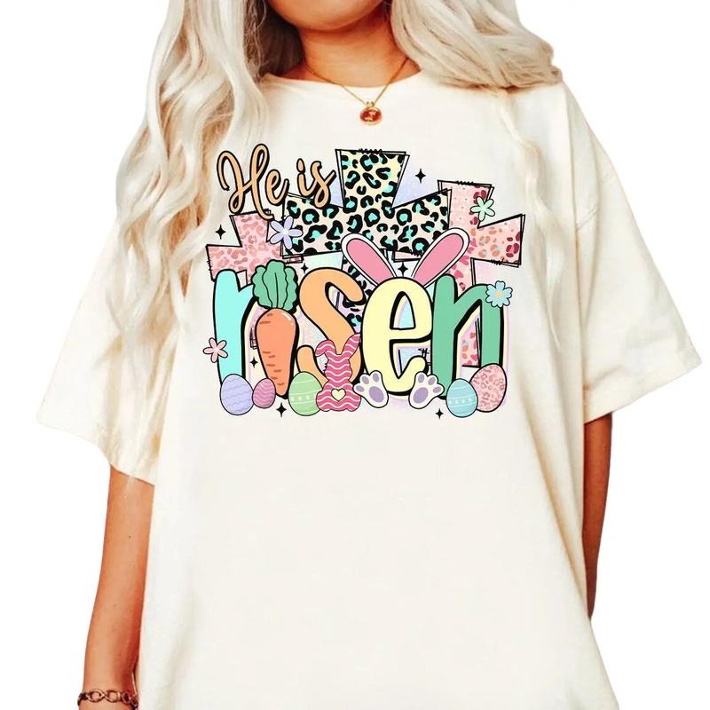 He Is Risen Tee Shirt, Matthew 28:6, Retro Easter Doodle Shirt, Easter Christian Tee Gift, Easter Risen Doodle, Retro...