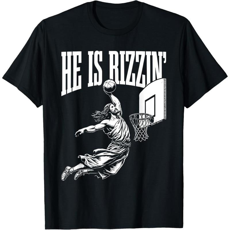 He Is Rizzin Funny Jesus Basketball Meme T-Shirt Hoodie Sweatshirt | PrintMintTees.com