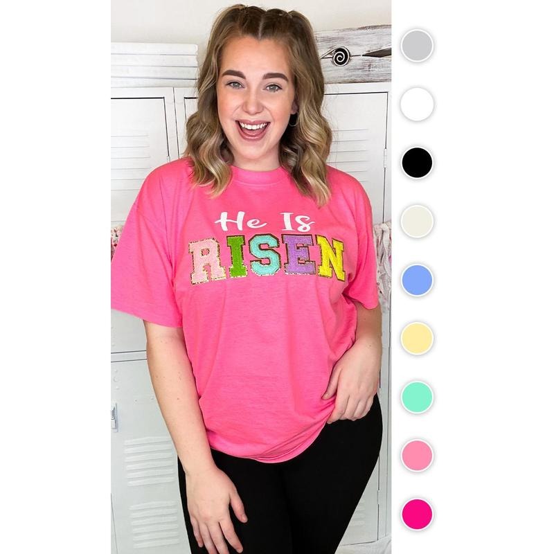 He is Risen Ideal Chenille T-Shirt Hoodie Sweatshirt | PrintMintTees.com