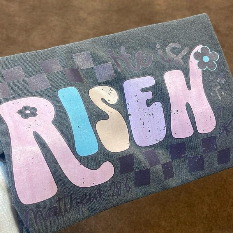 He is risen crewneck sweatshirt, Easter sweatshirt, dtf sweatshirt, spring sweatshirt, custom sweatshirt, Christian...