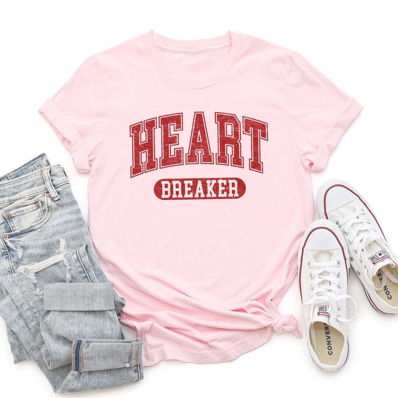 Heart Breaker, Collegiate, Love, Super Soft Tshirt, Valentine's Day Hoodie Sweatshirt | PrintMintTees.com
