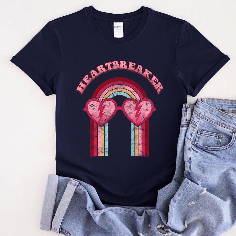 Heart Breaker, Love, Sunglasses, Retro, Super Soft Tshirt, Valentine's Day Hoodie Sweatshirt | PrintMintTees.com