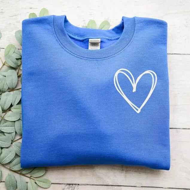 Heart Crewneck Sweatshirt and Hoodie, T-Shirt | PrintMintTees.com