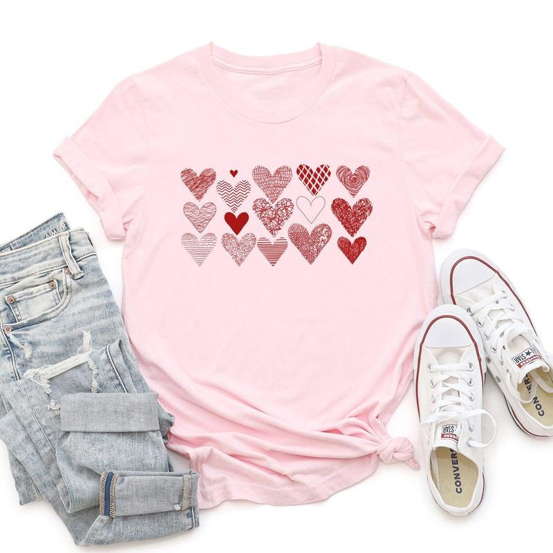 Heart Doodles, Super Soft Tshirt, Valentine's Day Hoodie Sweatshirt | PrintMintTees.com