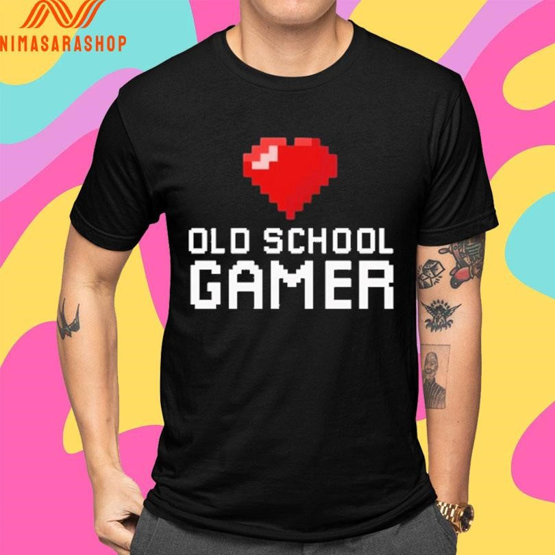 Heart Old School Gamer Shirts