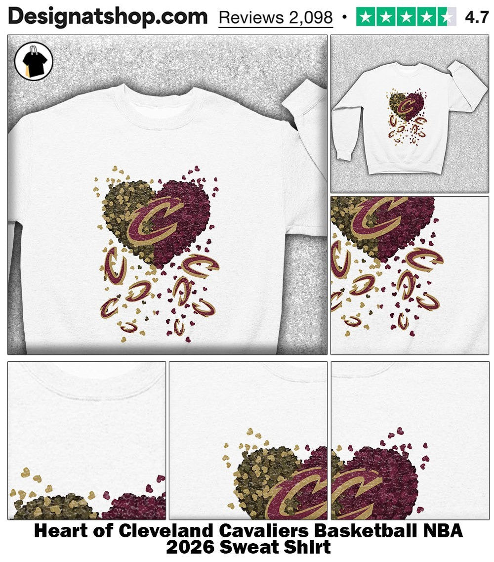 Heart of Cleveland Cavaliers Basketball NBA 2026 shirt