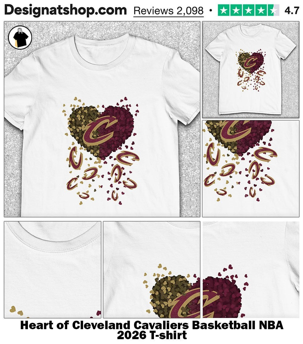 Heart of Cleveland Cavaliers Basketball NBA 2026 shirt