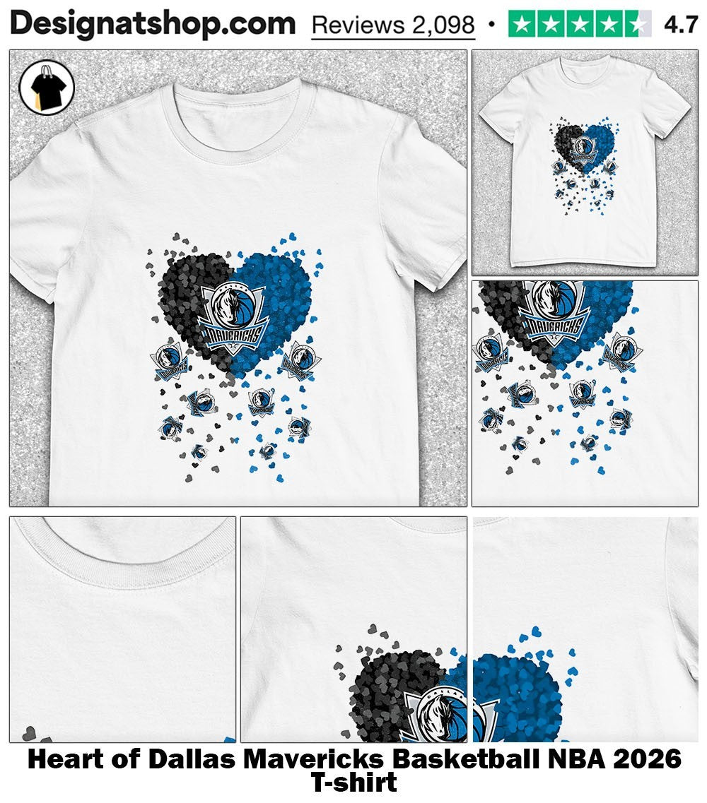 Heart of Dallas Mavericks Basketball NBA 2026 shirt